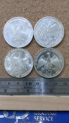 D20.D21--1972年 德國奧運銀幣 10馬克--4枚 不同