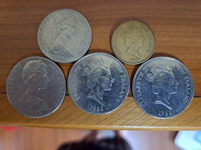 紐西蘭絕版舊硬幣，英國女王側臉像，必升值