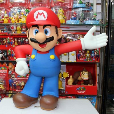超級瑪利歐兄弟特大號54.5公分高 超級瑪利歐 遊戲周邊22寸關節可動搪膠模型公仔玩具禮物