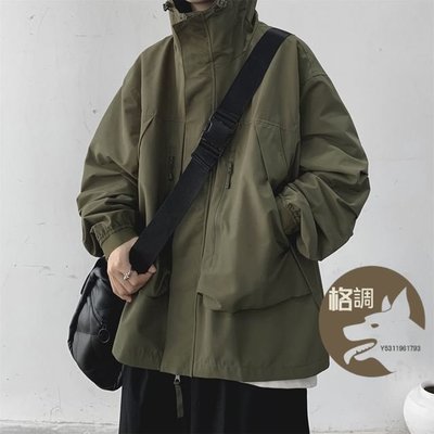 格調…黑武士衝鋒衣外套男士寬鬆機能風工裝夾克風衣