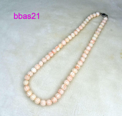 *bbas21精品百貨*天然粉紅珊瑚吉祥如意龍珠雕刻項鍊~一元起標~新e834