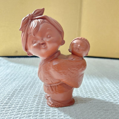日本回流常滑燒朱泥茶寵娃娃 雕塑精美的常滑燒朱泥人形茶寵。女