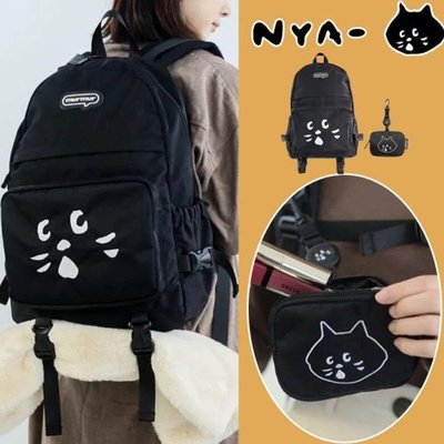 日本潮牌ne-net驚訝貓雙肩包男女同款旅行包電腦商務包背包書包