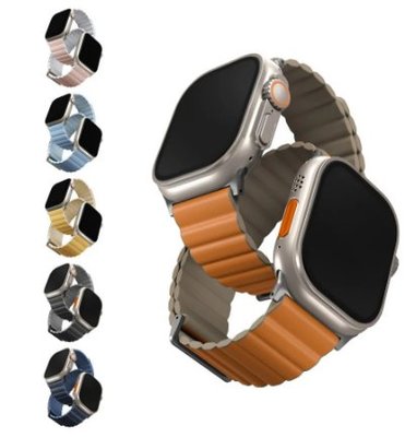 UNIQ Revix PE 雙色矽膠真皮錶帶 38/40/41mm共用款 for Apple Watch 矽膠真皮錶帶