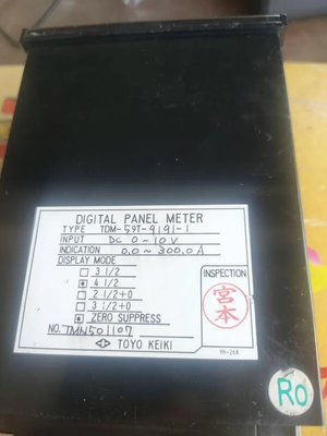 TOYO KEIKI DIGITAL PANEL METER TDM-59T-9191-1 DC安培表