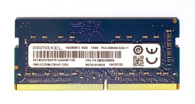 筆電記憶體  Ramaxel DDR4 8G 3200 筆記型電腦 1RX8 PC4-3200AA