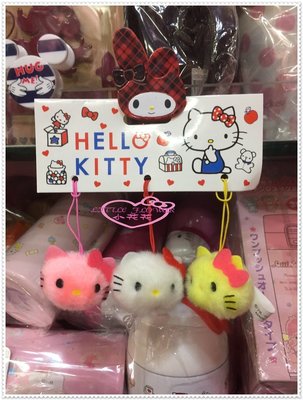 ♥小花花日本精品♥ Hello Kitty 寵物髮飾 手機吊飾 造型裝飾球球 大臉玩具 逗貓玩具 45801402