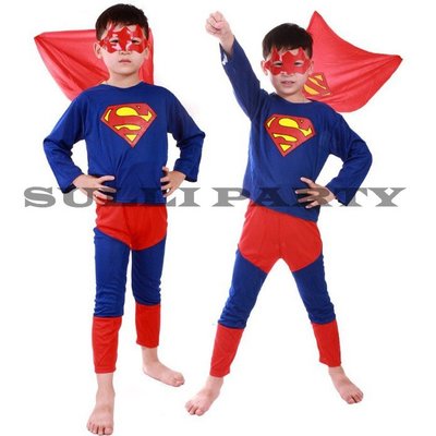 雪莉派對~兒童超人裝 萬聖節裝扮 聖誕節裝扮 兒童變裝 兒童超人裝扮 兒童超人衣服