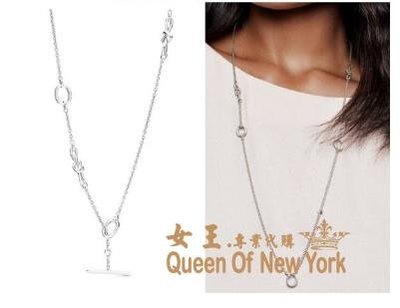 【紐約女王代購】Pandora 潘朵拉 純銀新款Knotted Hearts T-Bar項鍊(90cm) 美國正品代購