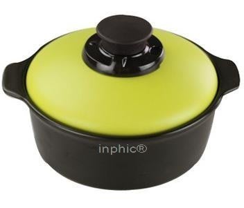 INPHIC-超耐熱陶瓷砂鍋1.5L雙耳小燉鍋綠色湯煲韓式湯鍋燉煲
