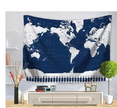 床頭掛毯、世界地圖掛布、蓋巾、掛毯、牆壁裝飾、壁掛毯、桌布沙發巾