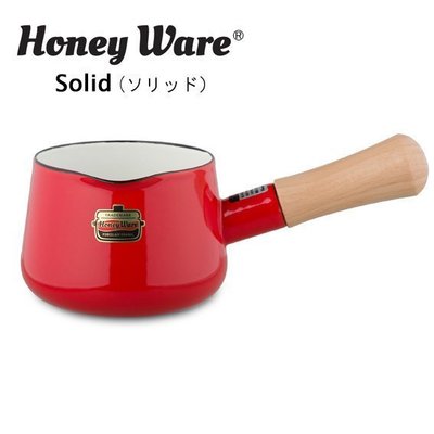 【樂樂日貨】*現貨*紅色下標區 富士琺瑯 Solid Honey Ware 木柄琺瑯鍋 牛奶鍋 0.75L 副食品