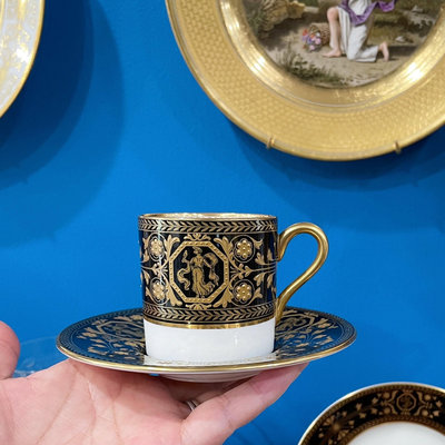 英國骨瓷Wedgwood本特利系列黑幕繁星咖啡杯