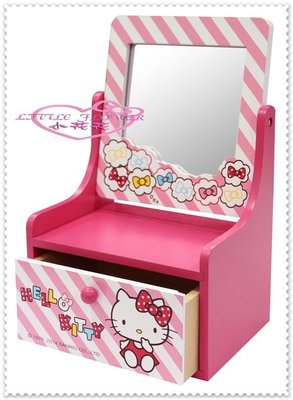 ♥小花花日本精品♥ Hello Kitty收納櫃 置物櫃 飾品收納盒 化妝收納桌上鏡 33110509