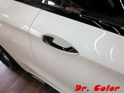 Dr. Color 玩色專業汽車包膜 M-Benz C63 S Coupe 高亮黑_手把鍍鉻