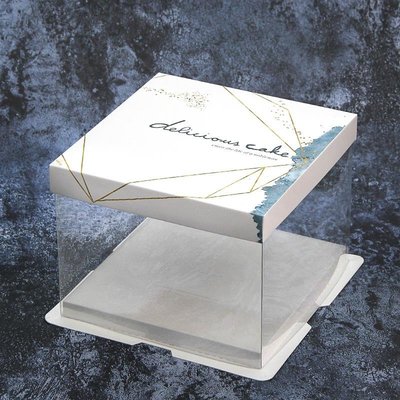 「I.do潮流館」 透明蛋糕盒子包裝盒生日雙層加高手提4/6/8/10/12寸四/六/八/十寸B6K5