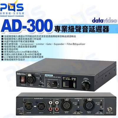 台南PQS datavideo洋銘 AD-300專業級聲音延遲器 混音 等化器 濾波器 保固3年 音訊像同步