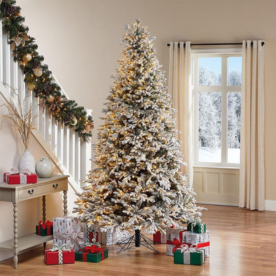 💓好市多代購/可協助售後/貴了退雙倍💓 7.5呎 LED 雪絨聖誕樹 5 種燈光效果1850顆變色LED燈 直徑 142.2公分 X 高 228.6公分