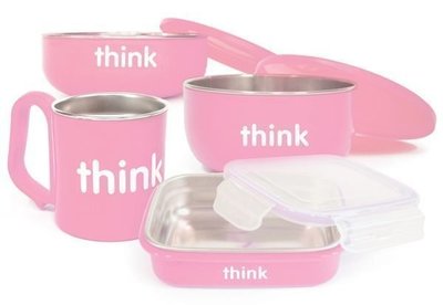 ☆促銷商品-- ThinkBaby 無毒不鏽鋼兒童餐具組 不銹鋼兒童餐碗 學習碗(五色可選)