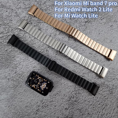 天極TJ百貨快拆式 適用於 小米手環7 pro / 小米手錶超值版 / Redmi 手錶 2 Lite 金屬不銹鋼 實心一珠 錶帶