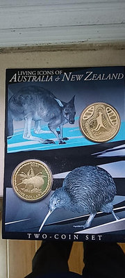 新西蘭和澳大利亞聯合發行卡裝動物紀念幣2枚228