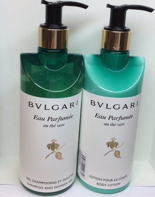BVLGARI 綠茶沐浴精/身體乳/洗手液/潤絲精/洗髮精300ml有壓頭·芯蓉美妝