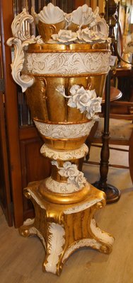 義大利限量骨瓷金箔玫瑰花瓣大型花瓶~~~~~~~~~(含運費)