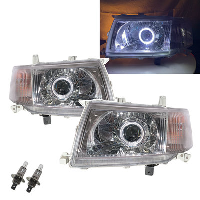 卡嗶車燈 適用於 TOYOTA 豐田 Probox XP50/160 02-08 光導LED光圈 鹵素 魚眼 大燈 電鍍