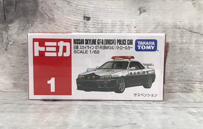 【G&amp;T】純日貨 TOMICA 多美小汽車 NO.1 日產 Nissan GT-R(BNR34)琦玉縣警車 174868