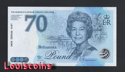 【Louis Coins】B769-GREAT BRITAIN-2022英國塑膠Fantasy Note-70周年紀念