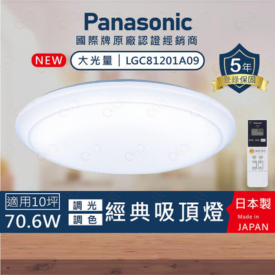 (A Light)附發票 保固5年 Panasonic LED 大光量 經典 吸頂燈 國際牌 LGC81201A09