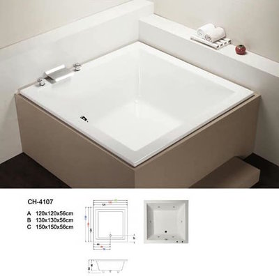 【亞御麗緻衛浴】崁入式壓克力浴缸 120/130/150cm