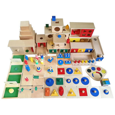 虎天天蒙特梭利教具蒙氏兒童早教0-3歲親子教育益智玩具35件套