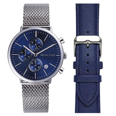 RELAX TIME 北歐時尚風格 RT-85-2 三眼計時腕錶 米蘭錶帶系列 加碼送皮帶 女錶【時間玩家