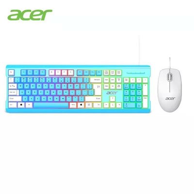 宏基acer真機械手感鍵盤鼠標套裝游戲辦公家用臺式電腦靜音鍵帽~特價