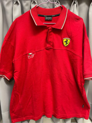 Ferrari法拉利 純綿素面POLO衫100%棉（XL ～紅～）