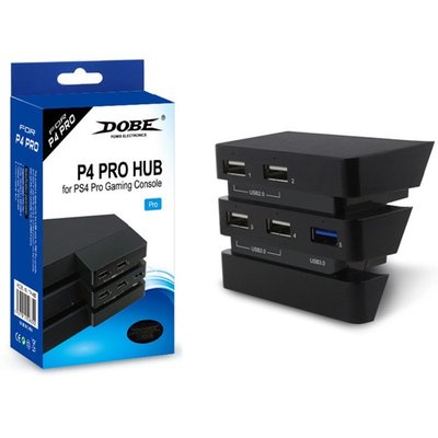 PS4 PRO專用 DOBE  5孔USB 擴充孔 充電孔 5端口 HUB 含USB3.0 黑色款【板橋魔力】