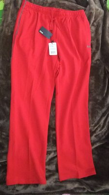 【異國滿屋】FILA 紅色 純棉 運動長褲（全新正品）大尺碼：XL