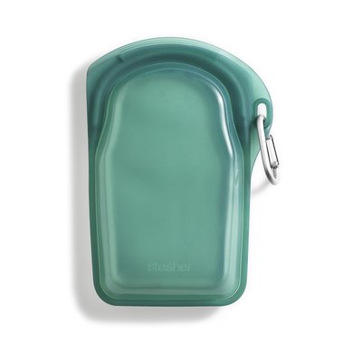 ☘小宅私物 ☘ 美國 Stasher GO隨行款 (飛瀑藍) 環保按壓式 矽膠密封袋 食物袋 保鮮袋 夾鏈袋 收納袋