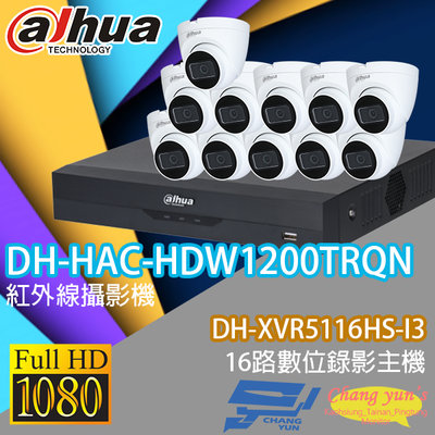 昌運監視器 大華監視器套餐 DH-XVR5116HS-I3 16路主機+DH-HAC-HDW1200TRQN200萬畫素攝影機*11