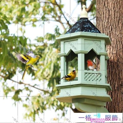 「一格」餵鳥器 鳥類之家英式古典哥特式防雨鳥屋喂鳥器景觀園藝造景高端別墅裝飾