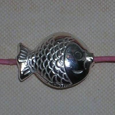 琥珀貓~【925純銀材料配件】造型珠~N9121~圓圓魚~一個