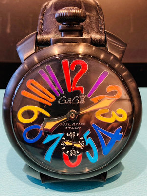 GAGA MILANO 義大利手上鍊機械錶  彩虹數字   米蘭
