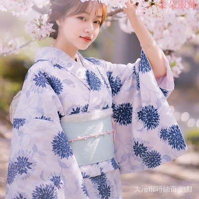 【下等】cospaly 日本 和服 古早服飾 神明少女和服寫真女溫柔日式復古和風藍色中國風影樓主題拍照服裝