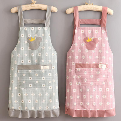 韓版家用做飯廚房小清新公主圍裙女帆布透氣工作時尚2022新款圍腰