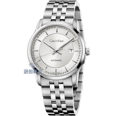 【錶飾精品】CK手錶 K5S34146 機械錶 藍寶石鏡面日期銀白面都會紳士鋼帶男錶