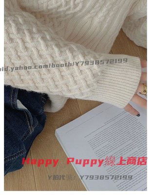 Happy Puppy線上商店~法式����輕品味~%羊毛高品質立體絞花復古毛衣 2023夏 新品DCC211069