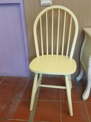 馬卡龍黃色溫莎餐椅