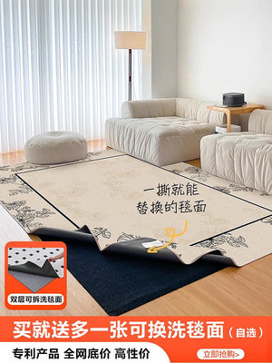 【雙層可拆洗】地毯客廳2024新款輕奢高級奶油風沙發茶幾臥室地墊~大麥小鋪