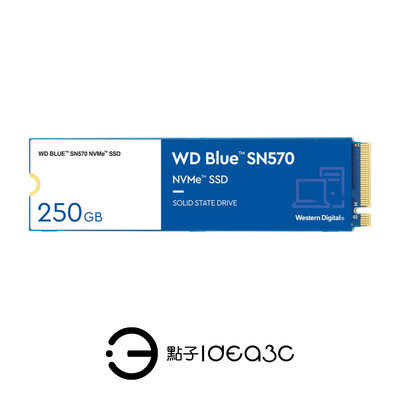 「點子3C」WD 藍標 SN570 250GB SSD PCIe NVMe 固態硬碟【全新品】Western Digital設計的控制器和韌體 DA316